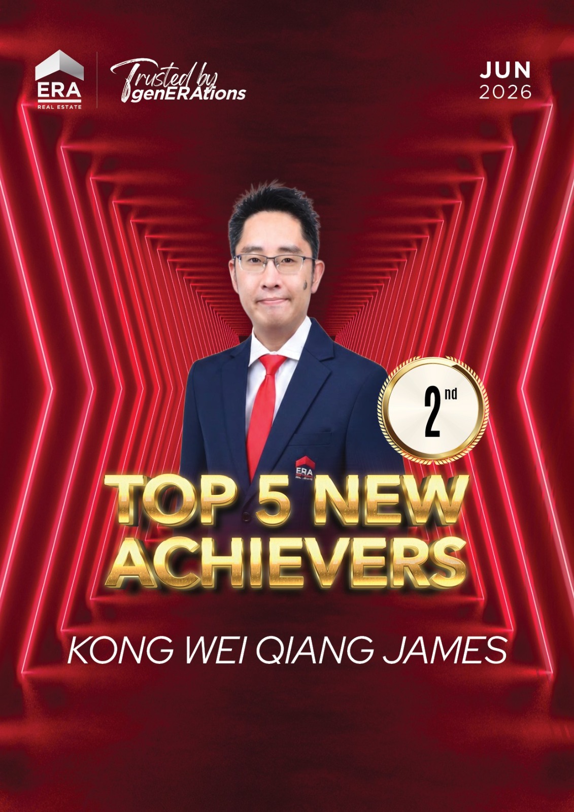 Top 5 New Achievers · 2nd — ERA Trusted by Generations, Jun 2026